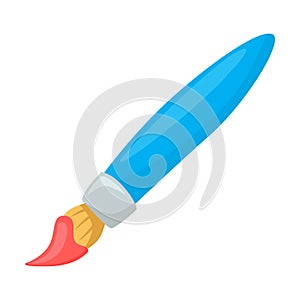 Brush Art Sign Emoji Icon Illustration. Artist Tool Vector Symbol Emoticon Design Clip Art Sign Comic Style.