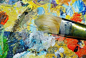 Brush artist and palette