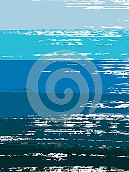 Brush artistic strokes. Blue waves, water spray. Vector abstract set with hand drawn paint brushes. Modern abstract