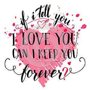 Brush calligraphic love quote card