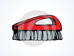 Brush for cleaning. Vector drawing