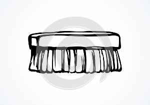 Brush for cleaning. Vector drawing