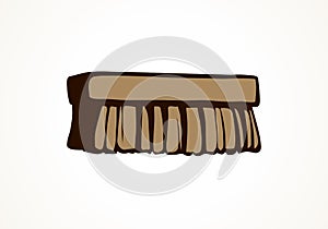 Brush for cleaning. Vector drawing