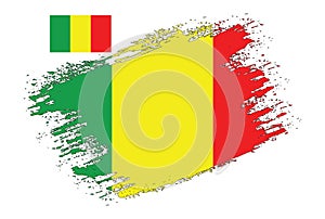 Brush Design Mali Flag Vector