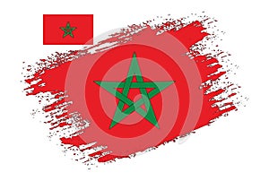 Brush Design Moroco Flag Vector