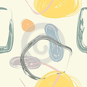 Brush doodle seamless patterns on vintage background.