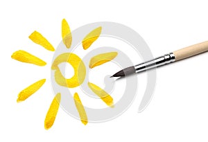 Brush drawing sun