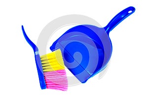 Brush and dustpan isolated