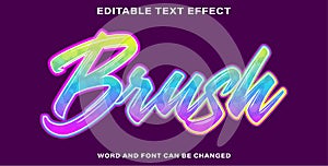 Brush editable text effect photo