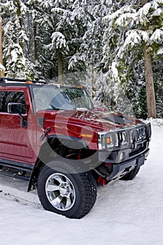 Brush guard Hummer H2 in the snow