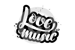 Brush lettering love music