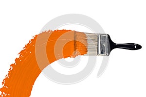 Brush With Orange Paint