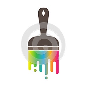 Brush and paint. Flat-style icon for a website or app, logo, or logo. Stock image