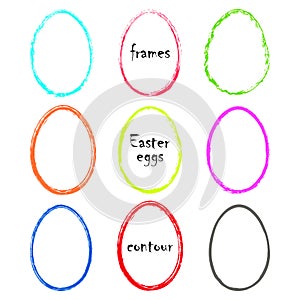 Brush painted bright Easter egg frames EPS 10