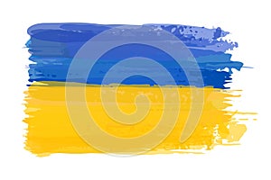 Brush painted grunge flag of Ukraine country in artistic style