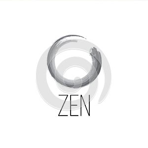 Brush Painting -  Enso Zen Circle Vector Zen logo - Vector