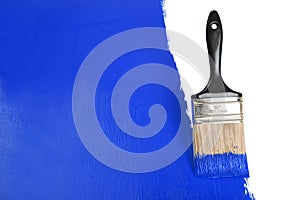 Brush Painting Wall With Blue Paint