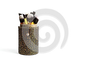 Brush powder for makeup. Cosmetic drawing products  on w