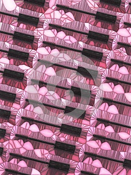 Brush rimmel pattern on pink background