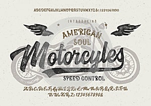 Brush Script Font Original Retro Typeface Vector