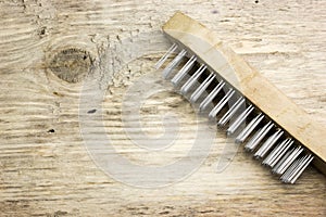 Brush with steel bristles