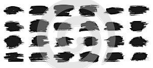 Brush stroke black paint ink stain vector banner