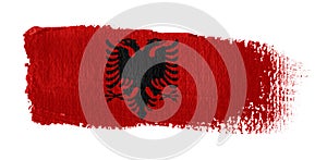 Brush stroke on canvas Albania flag