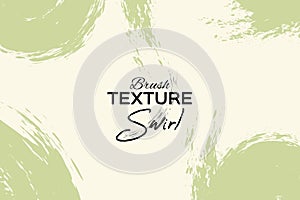 Brush stroke green paint grunge on beige texture swirl abstract minimal banner background.