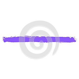Brush stroke left a violet paint imprint. Paintbrush texture in brushstroke form.