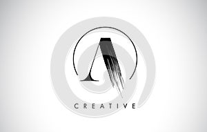 A Brush Stroke Letter Logo Design. Black Paint Logo Leters Icon.