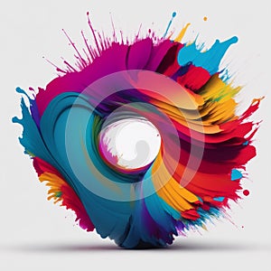 brush strokes 360 degree pixel multi color illustration