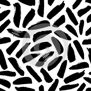 Brush strokes vector seamless pattern.