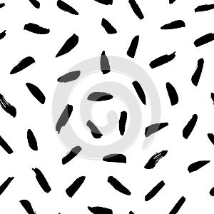 Brush strokes vector seamless pattern.