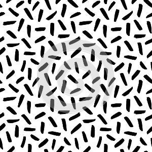 Brush strokes vector seamless pattern.