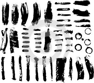 Brush strokes vector set