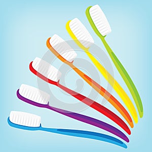 Brush teeth colorful isolated