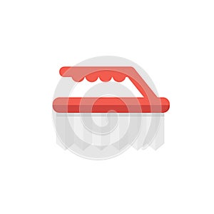 Brush vector illustration. Fetlock for washing icon. Brush on wh