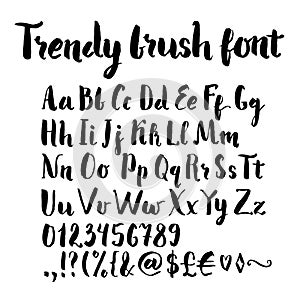 Brush written alphabet
