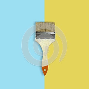 Brush on a yellow-blue background