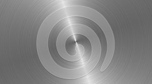 Brushed circular metal surface. Radial texture of metal. Abstract steel background