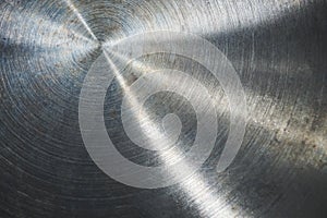 Brushed, circular metal texture - background