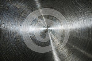 Brushed, circular metal texture - background