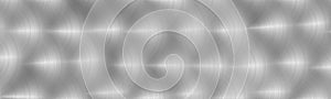 Brushed gray metal surface. Texture of metal. Abstract steel background.  Panoramic image