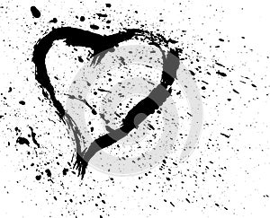 Brushed heart with spatter