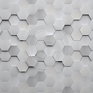 Brushed Metal Hexagon Background