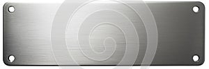 Brushed Metal Plate, Isolated on White