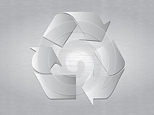 Brushed Metal Recycle Symbol