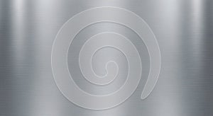 Brushed metal surface with a horizontal grain pattern, featuring a smooth and