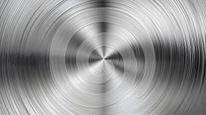 Brushed metal texture circular design background. Generated by AI.