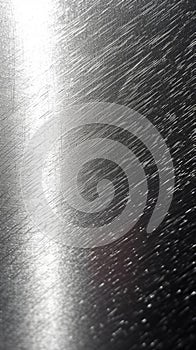 Brushed metal texture on a smooth silver colored steel plate surface